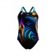 Speedo Costume Intero Piscina Digital Placement Nero Multi Bambina