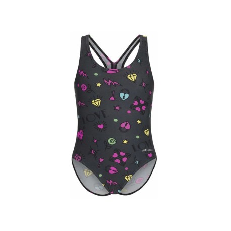 Hot Stuff Costume Intero Piscina Love Grigio Multi Bambina