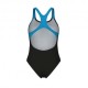 Arena Costume Intero Piscina Vibrant Nero Turchese Donna