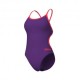 Arena Costume Intero Piscina Thin Solid Viola Corallo Donna
