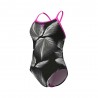 Arena Costume Intero Piscina Thin Frozen Leave Nero Bianco Donna