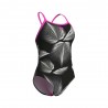 Arena Costume Intero Piscina Thin Frozen Leave Nero Bianco Donna