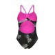 Arena Costume Intero Piscina Thin Frozen Leave Nero Bianco Donna