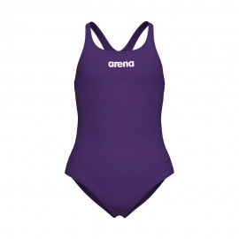 Arena Costume Intero Piscina Team Solid Pro Viola Bianco Bambina