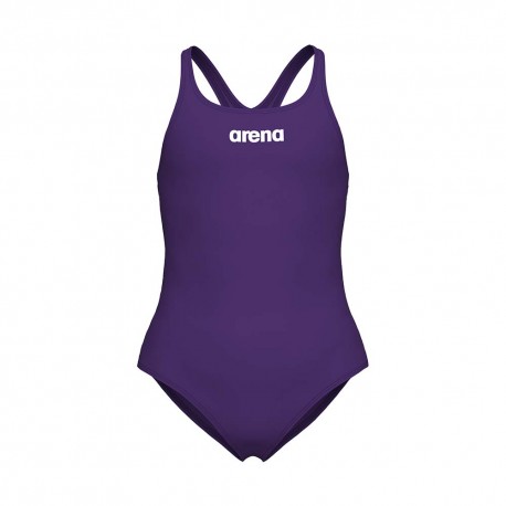 Arena Costume Intero Piscina Team Solid Pro Viola Bianco Bambina