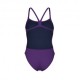 Arena Costume Intero Piscina Team Challenge Solid Viola Bianco Donna