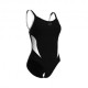 Arena Costume Intero Piscina Supportato Makimurak Nero Bianco Donna