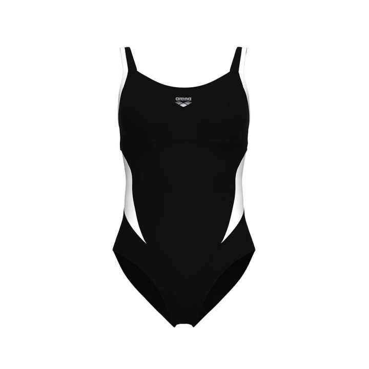 Arena Costume Intero Piscina Supportato Makimurak Nero Bianco Donna