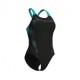 Arena Costume Intero Piscina Spider Web Nero Ottanio Donna