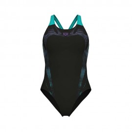 Arena Costume Intero Piscina Spider Web Nero Ottanio Donna