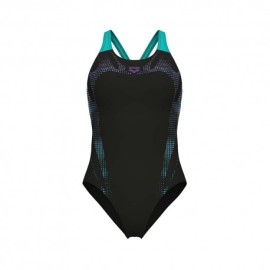 Arena Costume Intero Piscina Spider Web Nero Ottanio Donna