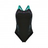 Arena Costume Intero Piscina Spider Web Nero Ottanio Donna