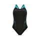 Arena Costume Intero Piscina Spider Web Nero Ottanio Donna