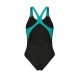 Arena Costume Intero Piscina Spider Web Nero Ottanio Donna