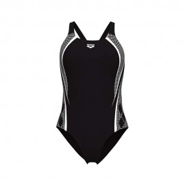 Arena Costume Intero Piscina Graphic Pro Back Nero Bianco Donna