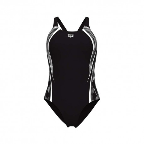 Arena Costume Intero Piscina Graphic Pro Back Nero Bianco Donna