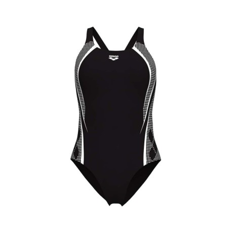 Arena Costume Intero Piscina Graphic Pro Back Nero Bianco Donna