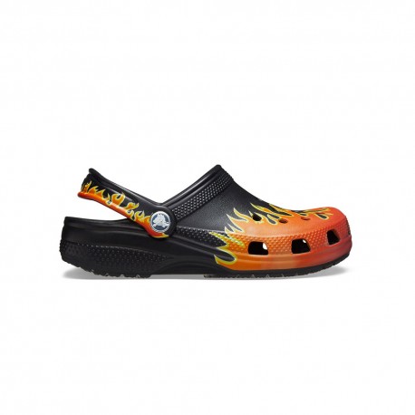 Crocs Glog T Fiamma Nero - Sandali Mare Bambina