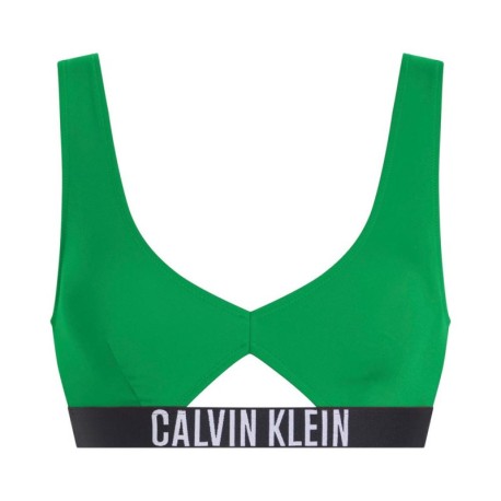 Calvin Klein Bikini Top Bralette Verde Donna