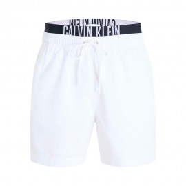 Calvin Klein Costume Boxer Logo Lung Media Bianco Uomo