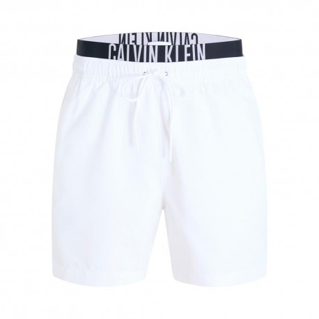 Calvin Klein Costume Boxer Logo Lung Media Bianco Uomo