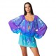 Effek Abito Da Spiaggia Caftano Blu Donna