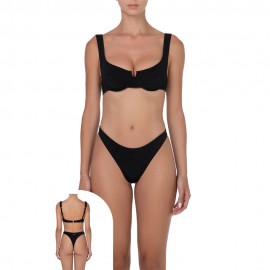 Effek Bikini Triangolo Con Ferretto Nero Donna