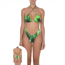 Effek Bikini Triangolo Tie Die Giallo Donna