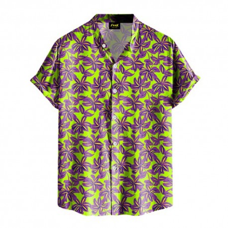 Effek Camicia Mezze Maniche Verde Uomo