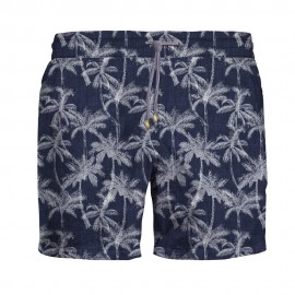 Zeybra Costume Boxer Palme Blu Uomo
