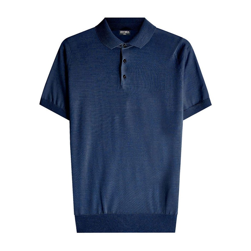 Image of Zeybra Polo Maniche Corte In Maglia Navy Uomo S cod068