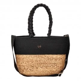Hat You Borsa Pochette Rafia Nero Donna