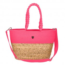 Hat You Borsa Pochette Rafia Fuxia Donna