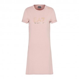 Ea7 Abito Da Spiaggia Copricostume Logo Rosa Donna