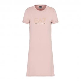 Ea7 Abito Da Spiaggia Copricostume Logo Rosa Donna