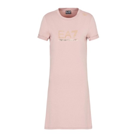 Ea7 Abito Da Spiaggia Copricostume Logo Rosa Donna