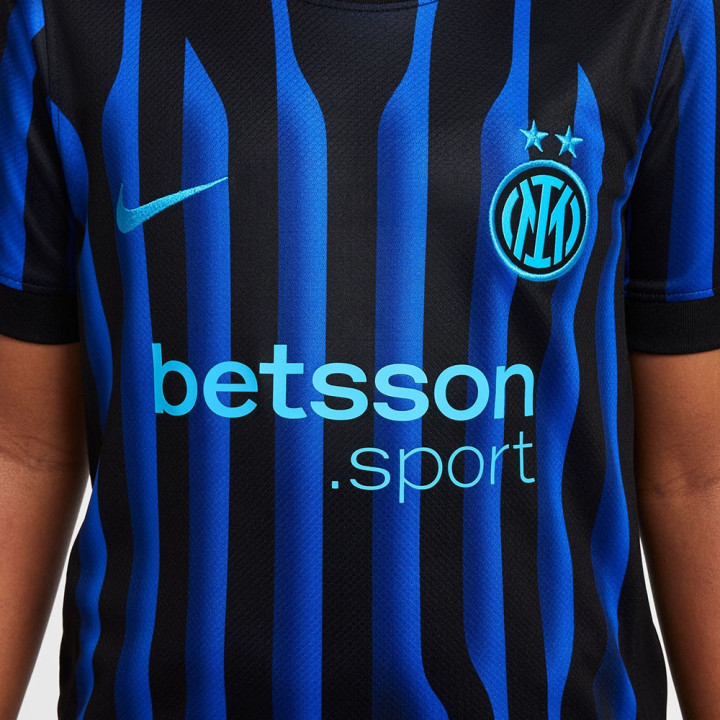 Nike Maglia Maniche Corte Inter Home 25 26 Nero Azzurro Bambino