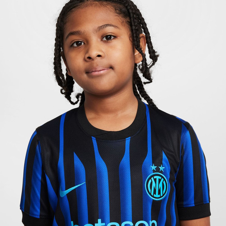 Nike Maglia Maniche Corte Inter Home 25 26 Nero Azzurro Bambino