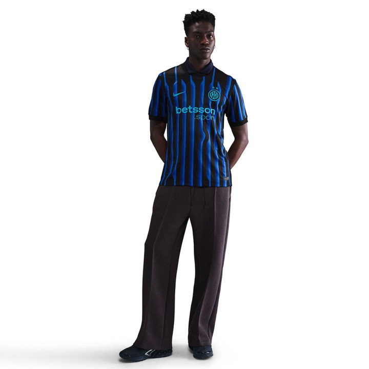 Nike Maglia Maniche Corte Inter Home 25 26 Nero Azzurro Uomo