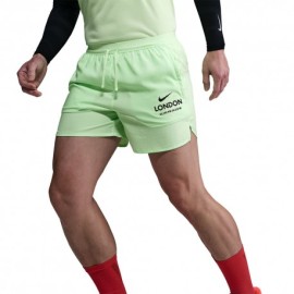 Nike Pantaloncini Running Stride City Marathon 5" Lime Blast Uomo