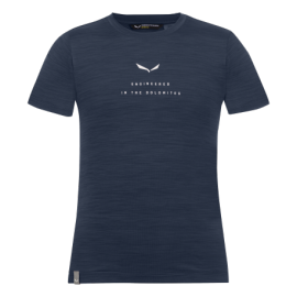 Salewa T-Shirt Eagle Dry Navy Blazer Melange Bambino