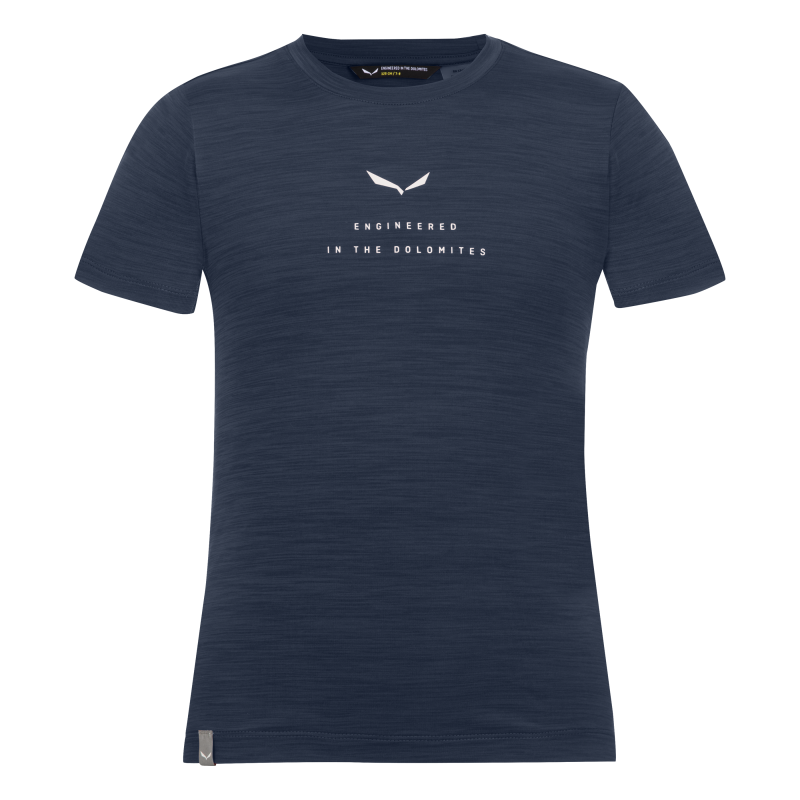 Salewa T-Shirt Eagle Dry Navy Blazer Melange Bambino