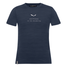 Salewa T-Shirt Eagle Dry Navy Blazer Melange Bambino