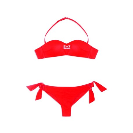Ea7 Bikini Fascia Logata Rosso Donna