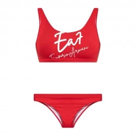 Ea7 Bikini Con Bralette Rosso Donna