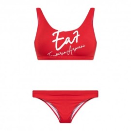 Ea7 Bikini Con Bralette Rosso Donna