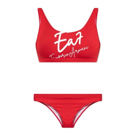 Ea7 Bikini Con Bralette Rosso Donna