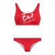Ea7 Bikini Con Bralette Rosso Donna