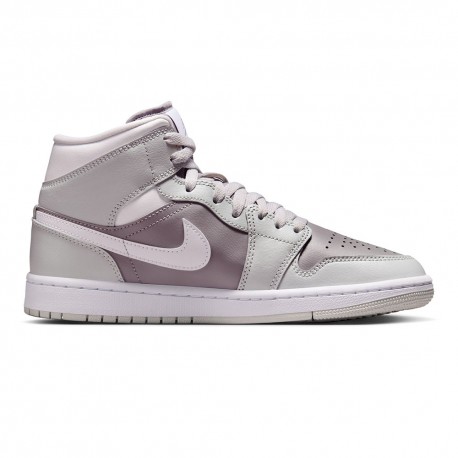 Nike Air Jordan 1 Mid Grigio/Bianco - Sneakers Donna