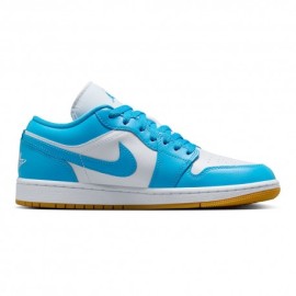 Nike Air Jordan 1 Low Bianco/Azzurro  - Sneakers Donna